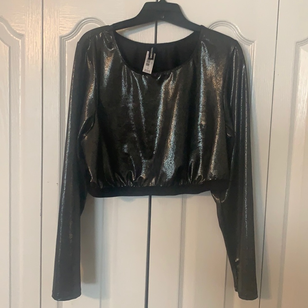 Torrid curve shimmer long sleeve bralette